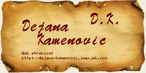 Dejana Kamenović vizit kartica
